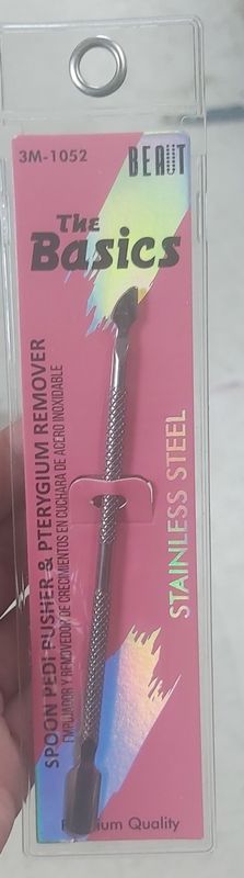 BEAUT STAINLESS SPOON PEDI PUSHER &amp; PTERYGIUM REMOVER 1DZ/BO