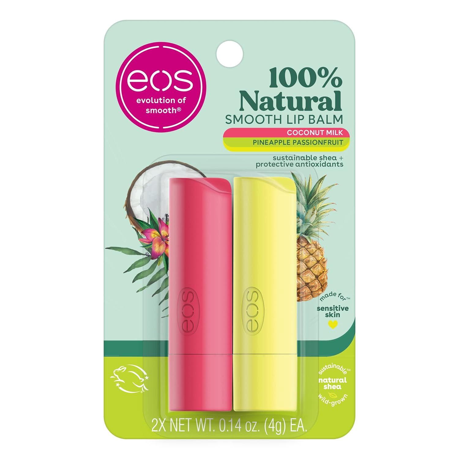 eos 100% Natural Lip Balm- Coconut Milk and Pineapple Passionfruit