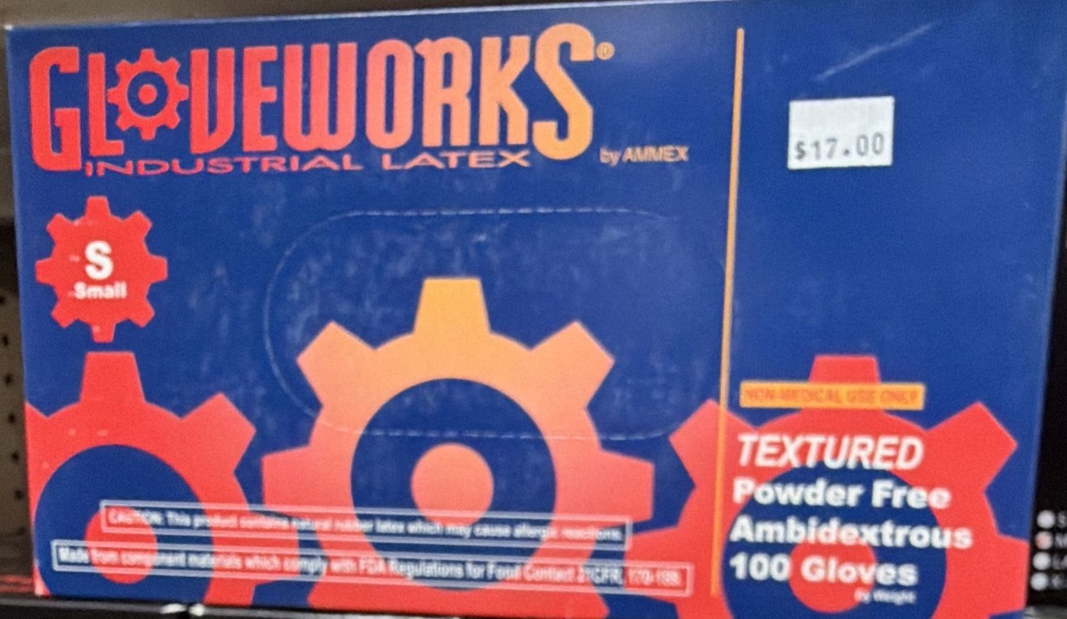 GLOVEWORKS LATEX P/FREE [SMALL] 100 PCS