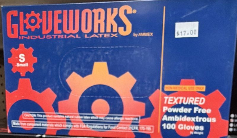 GLOVEWORKS LATEX P/FREE [SMALL] 100 PCS