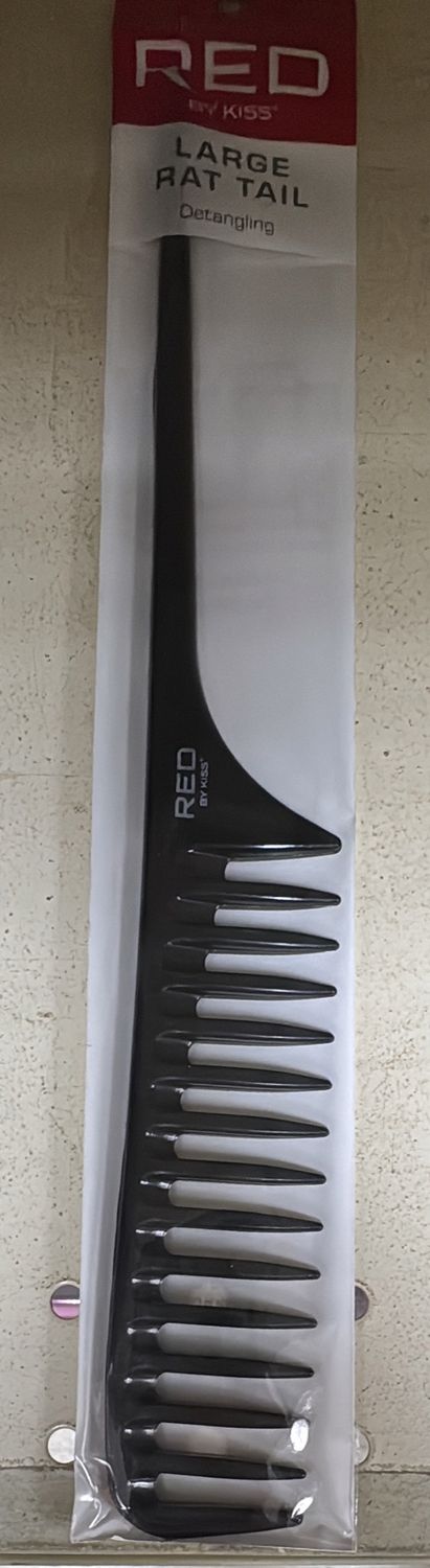 RED Large Rat tail comb Black