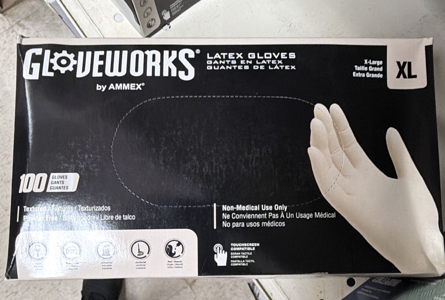 GLOVEWORKS LATEX P/FREE [X-LARGE] 100 PCS