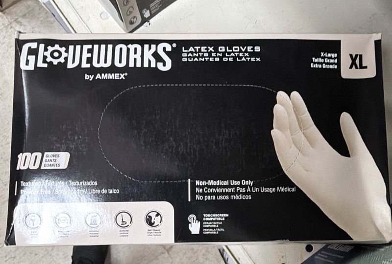 GLOVEWORKS LATEX P/FREE [X-LARGE] 100 PCS