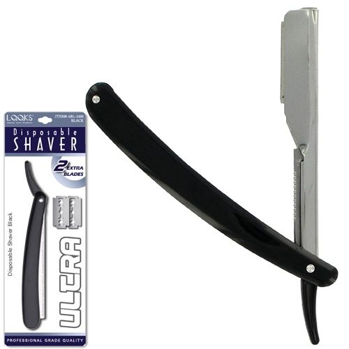 LQQKS DISPOSABLE SHAVER BLACK W/ EXTRA BLADES 1DZ