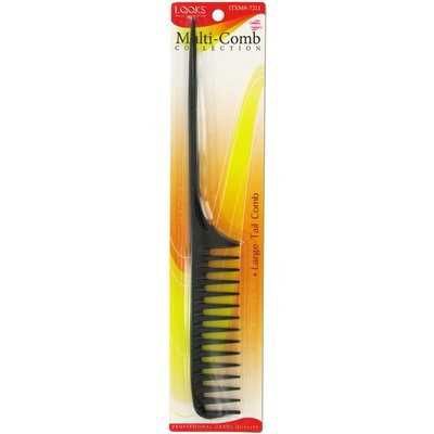 LQQKS PIN TAIL COMB LARGE W/ WIDE TOOTH 1DZ BK