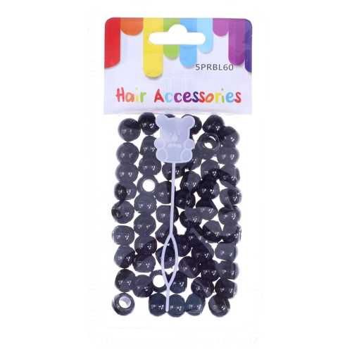 LARGE PLASTIC BEAD SMALL PK BLACK 2DZ