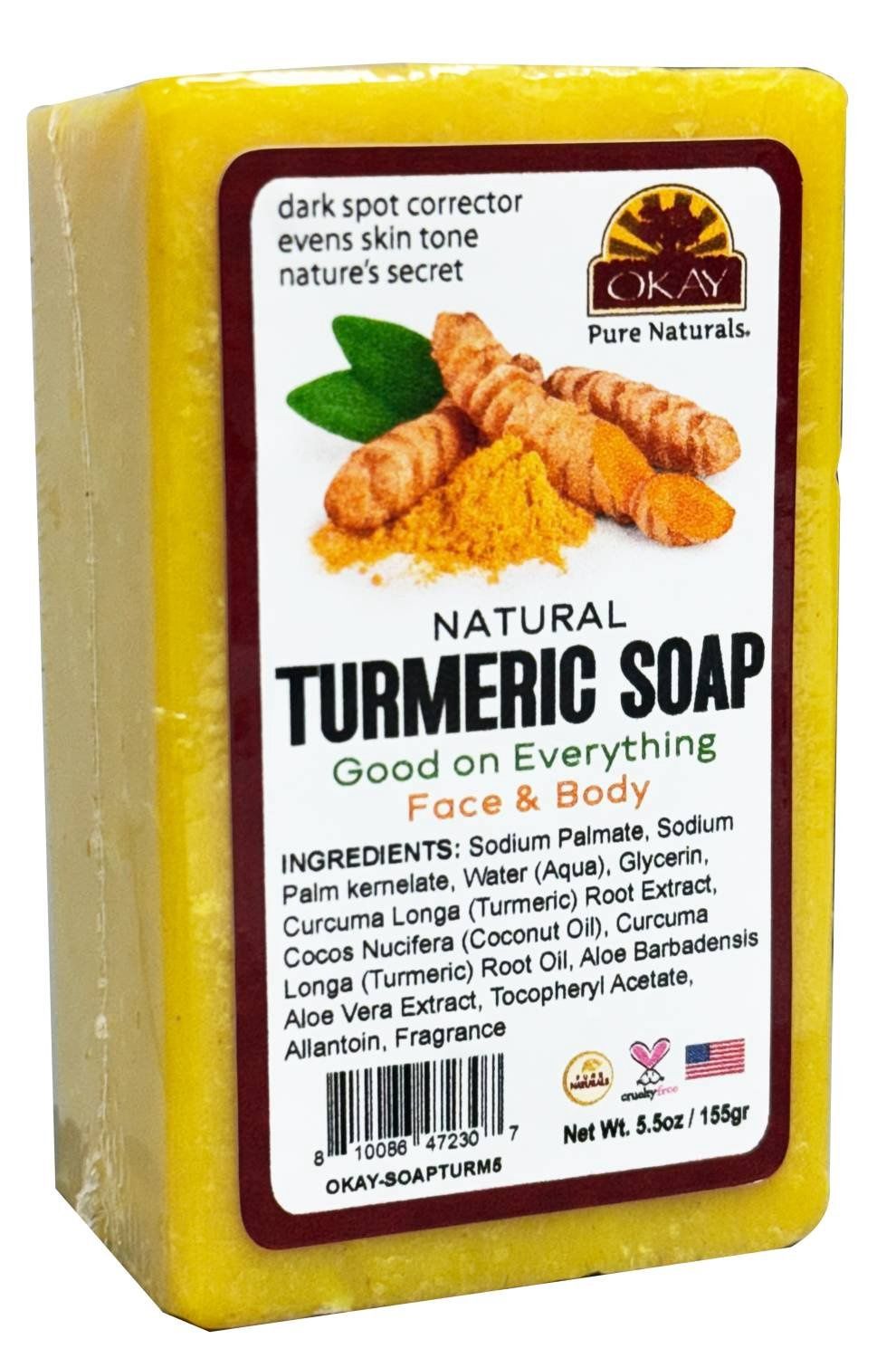 OKAY TURMERIC SOAP 5.5 OZ