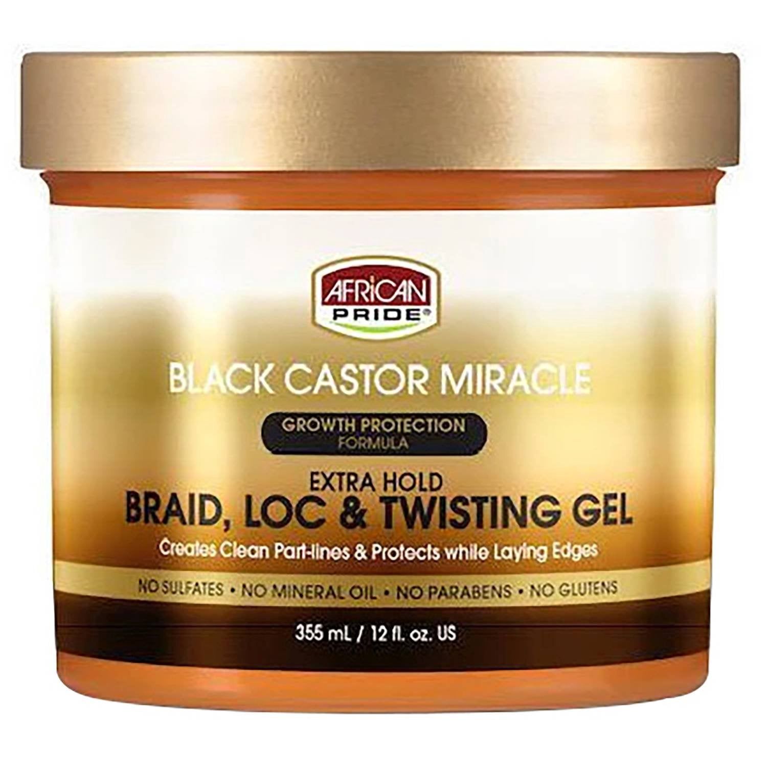 A/P BLACK CASTOR BRAID/LOC/TWIST GEL 12 OZ