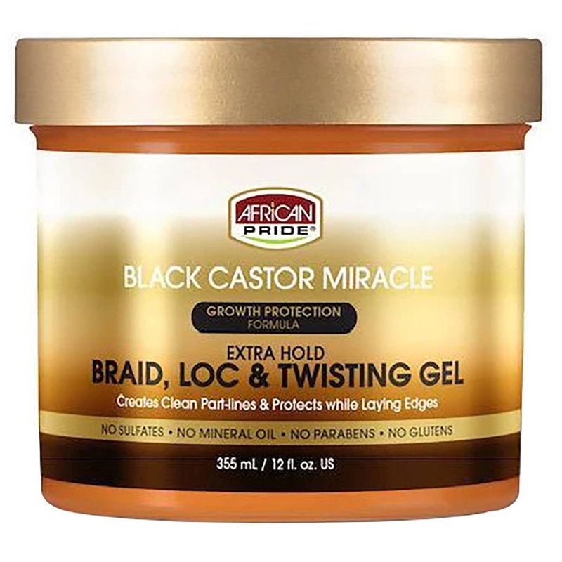 A/P BLACK CASTOR BRAID/LOC/TWIST GEL 12 OZ