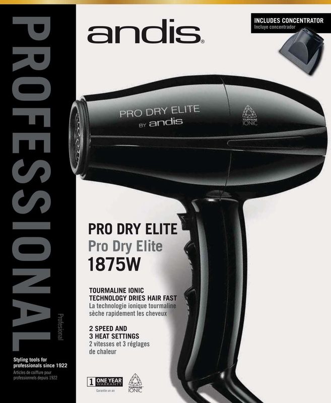 ANDIS DRYER PRO DRY ELITE AC 1875W