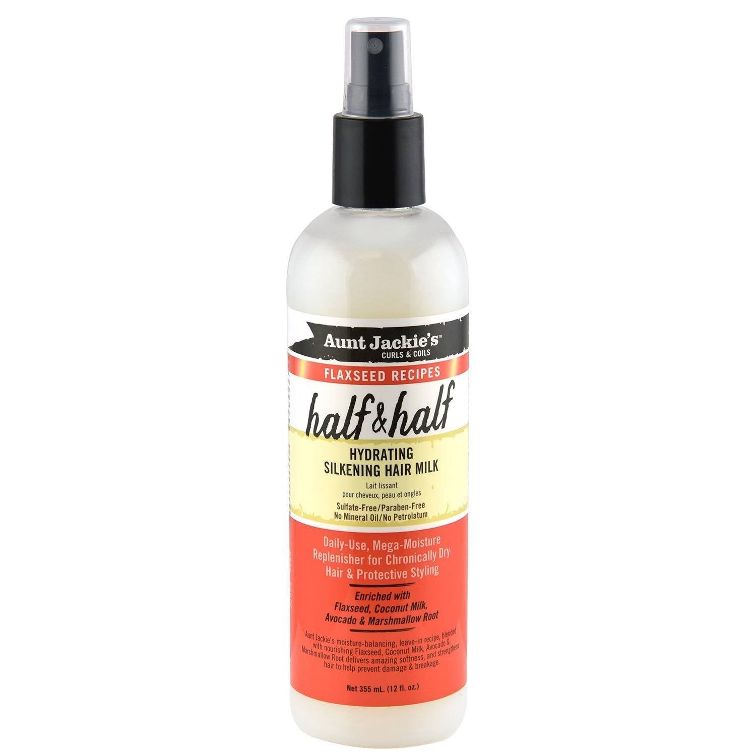 AUNT J FLAX HALF/HALF MILK 12 OZ