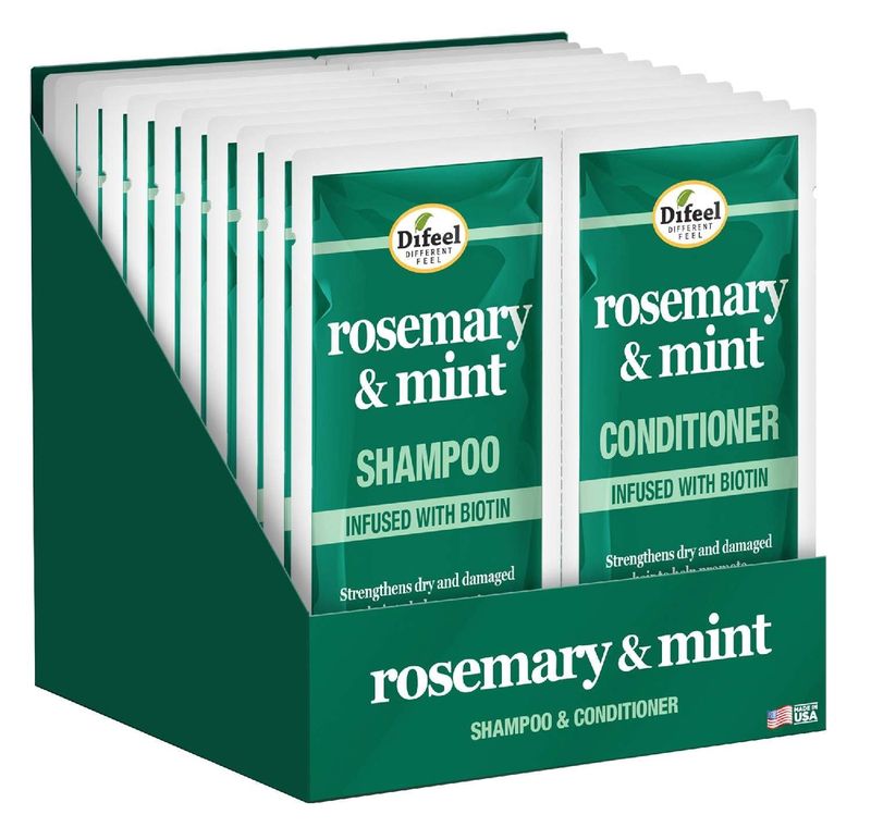 DIFEEL PCK SHMP/COND ROSEMARY MINT 1 OZ