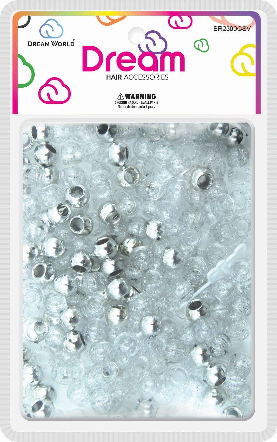 DREAM BEAD 12MM 200 PC G/SILVER