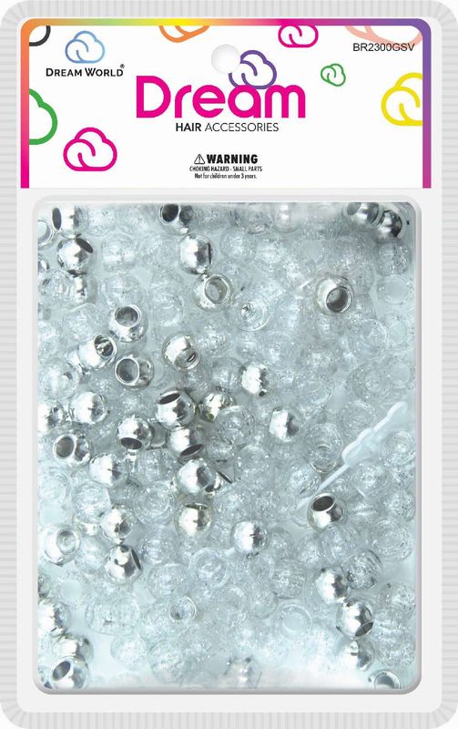 DREAM BEAD 12MM 200 PC G/SILVER