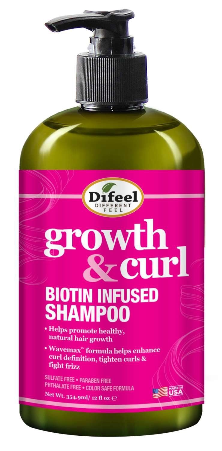 DIFEEL GROWTH &amp; CURL BIOTIN SHAMPOO 12 OZ