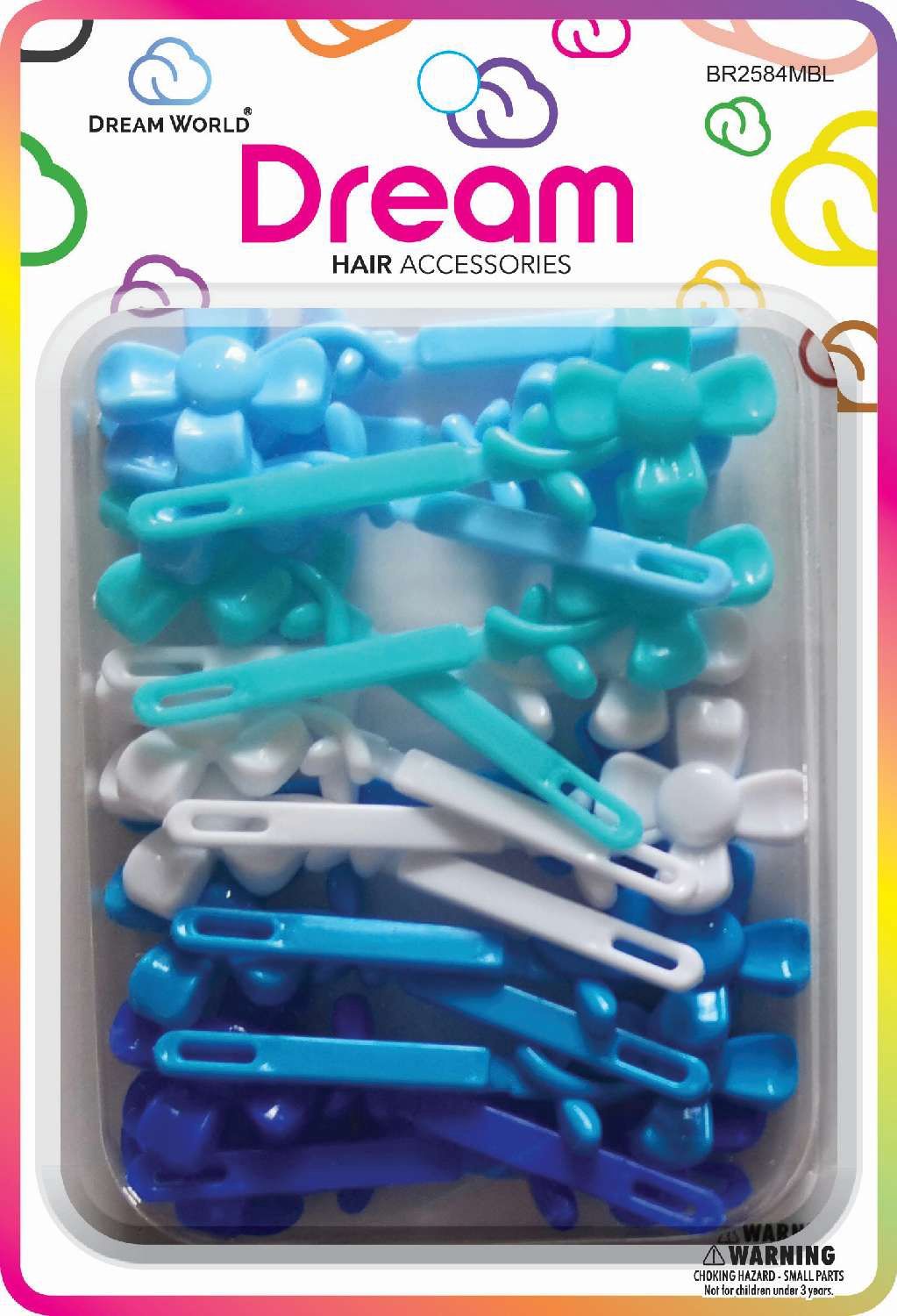 DREAM BRT #84 4 PETALS FLOWER 18P MIX BLUE
