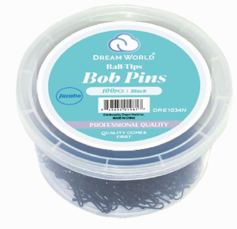 DREAM BOBPIN JUMBO 100CT/TUB BLACK