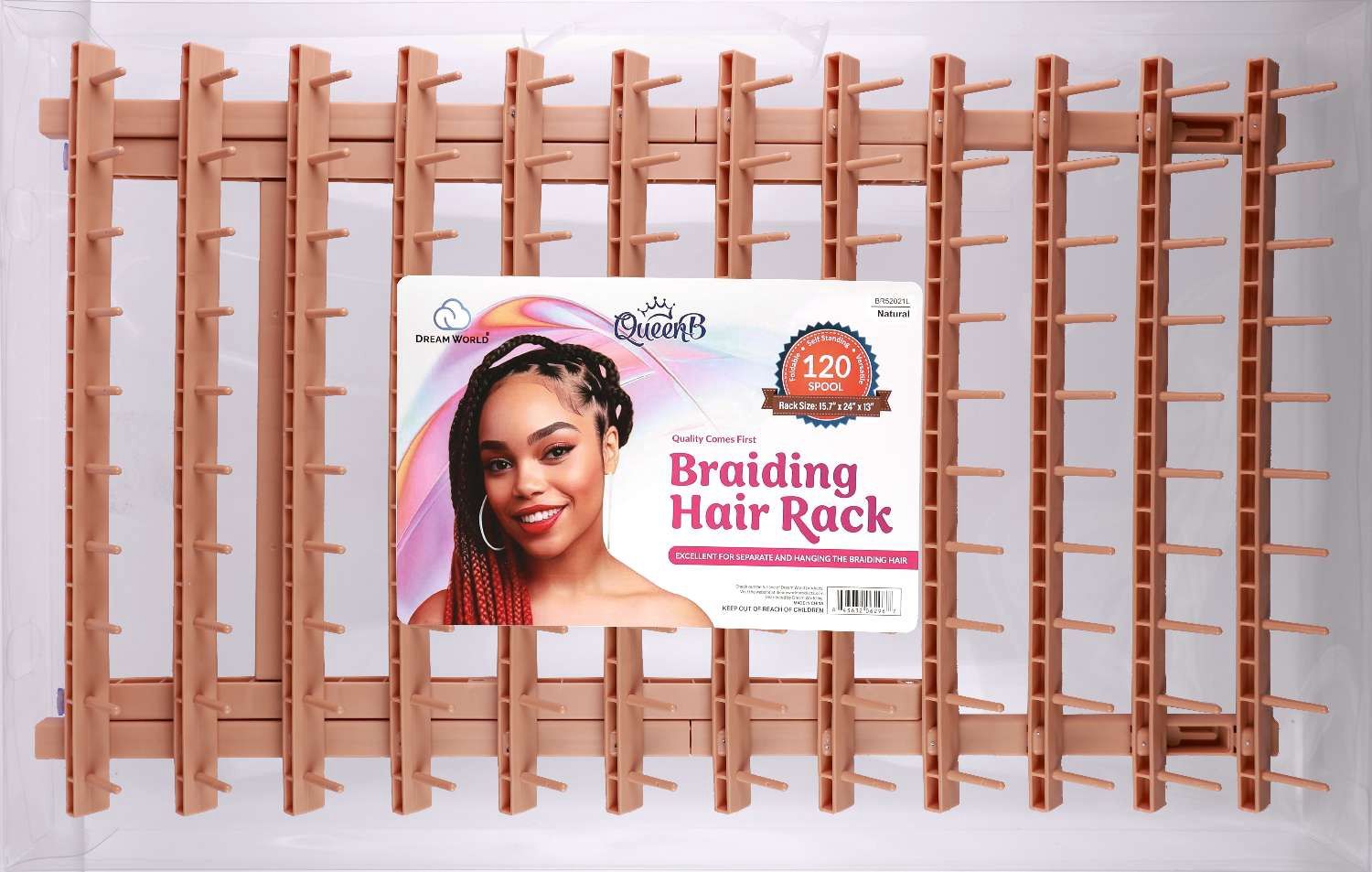 DREAM BRAIDING HAIR RACK LARGE NATURAL 120 SPOOLS