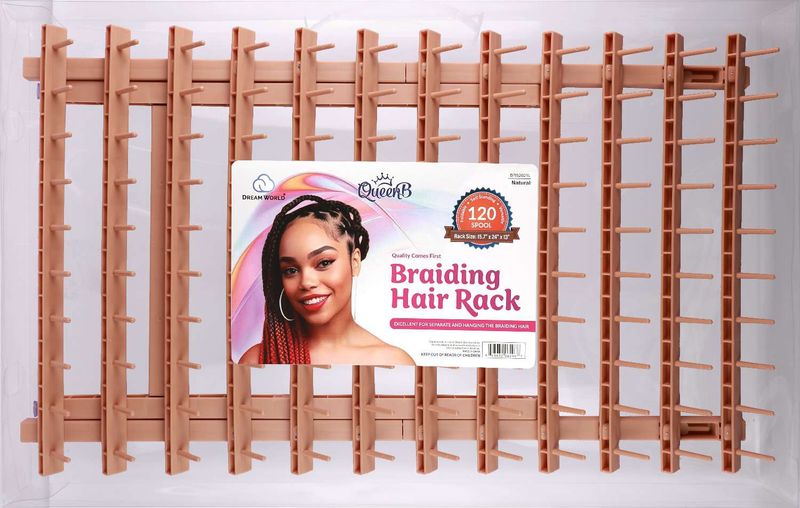 DREAM BRAIDING HAIR RACK LARGE NATURAL 120 SPOOLS
