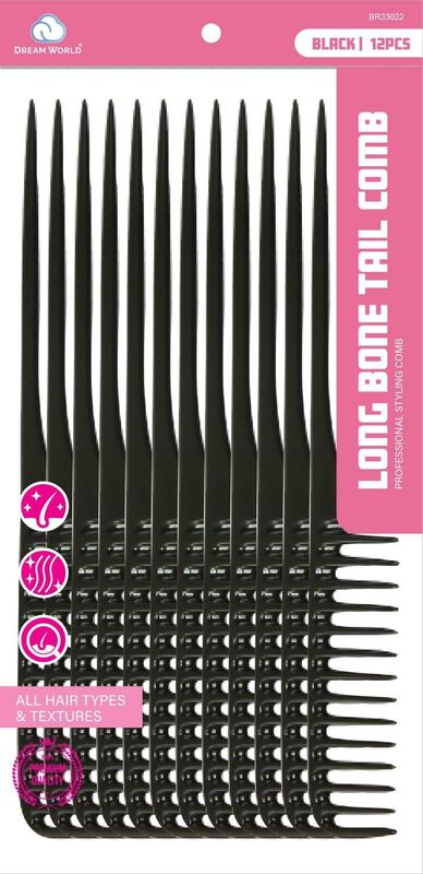 DREAM COMB BULK BONE TAIL LONG BLACK