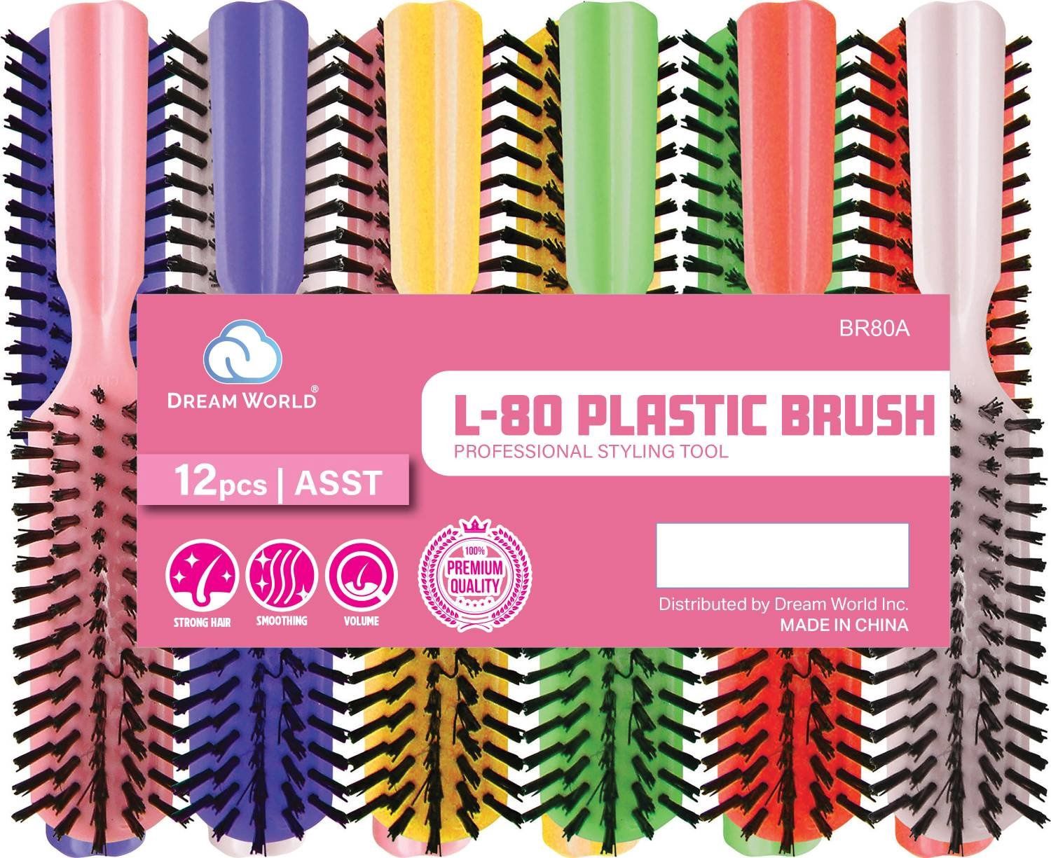 DREAM BRUSH PLASTIC L-80 ASST