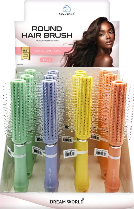 DREAM BRUSH ROUND PLASTIC 2 INCH 12PCS
