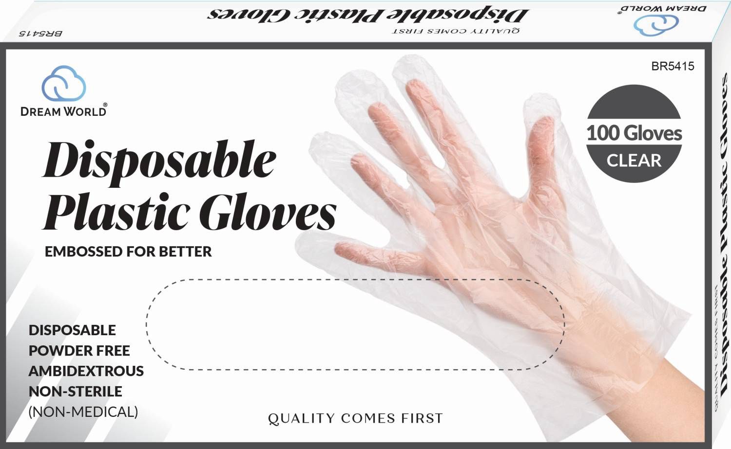 DREAM GLOVES DISPOSABLE 100PC/BX CLEAR