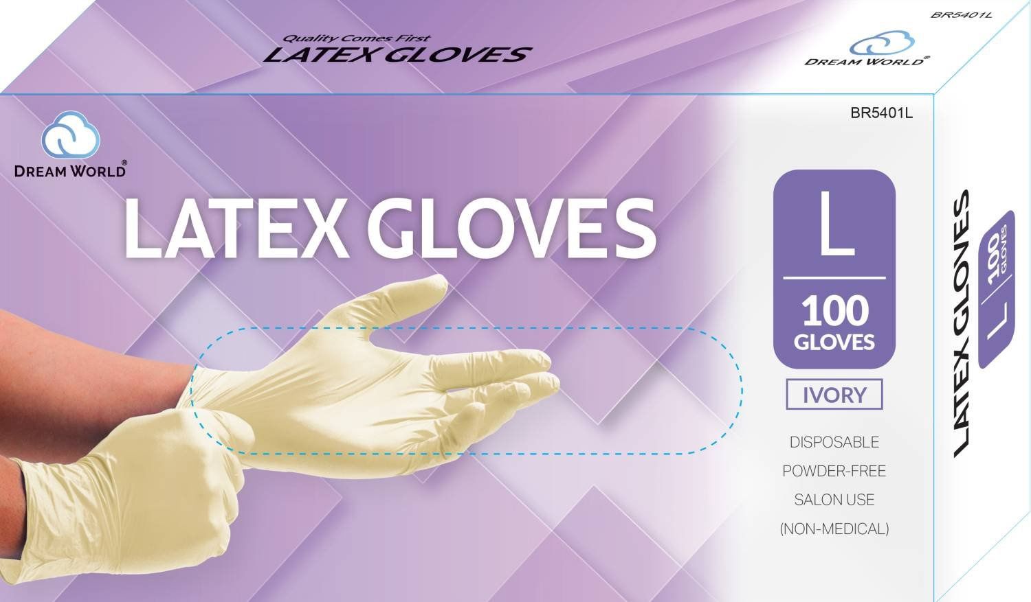 DREAM GLOVES LATEX 100PC/BOX LARGE