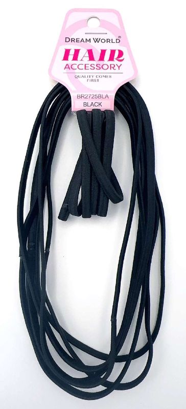 DREAM H/PONYTAIL HOLDER COMBO THIN 6PC BLACK