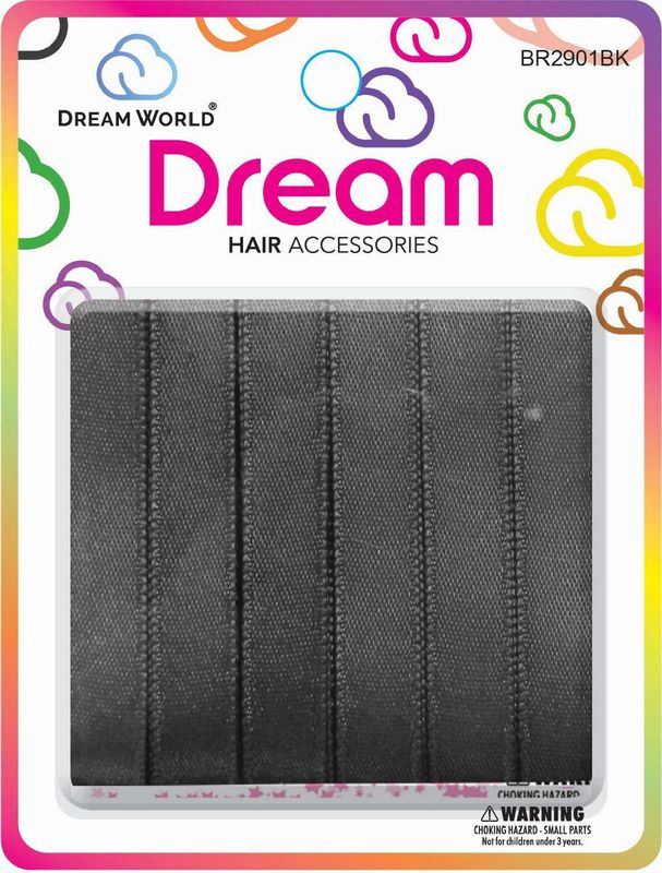 DREAM H/RIBBON BLACK 6PC .5 IN