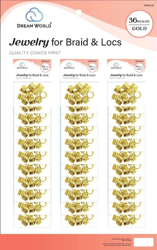 DREAM H/A JEWELRY BRAIDS AND LOCS 36PK GOLD 12MM