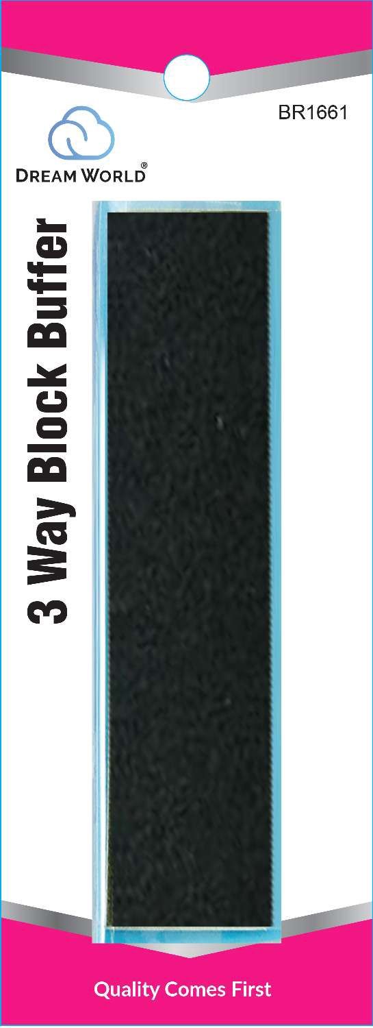 DREAM NAIL FILE BLOCK BUFFE 3 WAY ASST