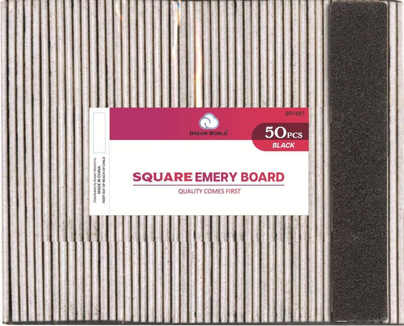 DREAM NAIL EMERY BOARD BK SQUARE 50PCS