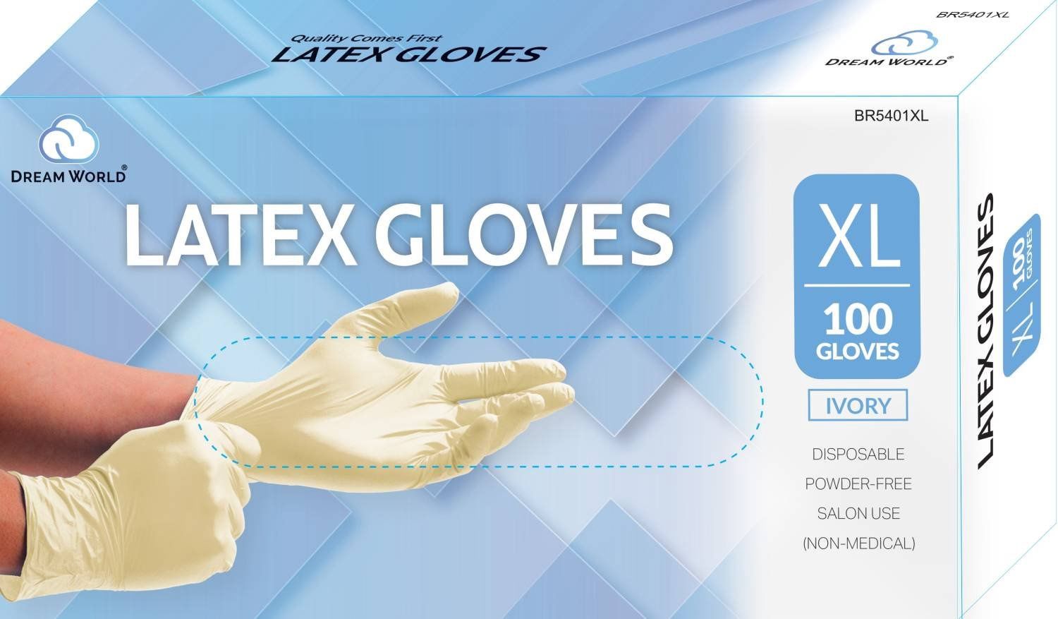 DREAM GLOVES LATEX 100PC/BOX X/LARGE