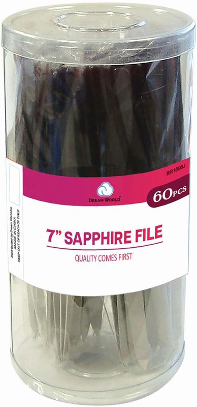 DREAM NAIL FILE SAPPHIRE METAL 7 IN JR 60PC/JR