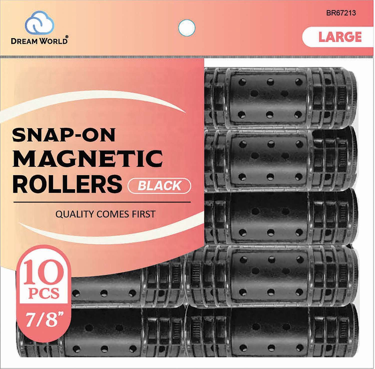 DREAM ROLLER S/ON MAG-BK 10CT LARGE .875 IN