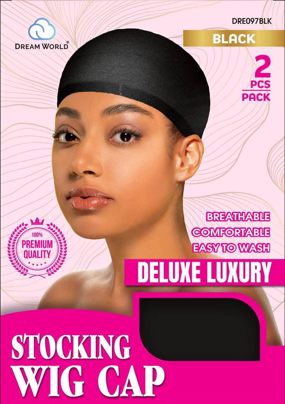 DREAM W-WIG CAP 2PCS BLACK
