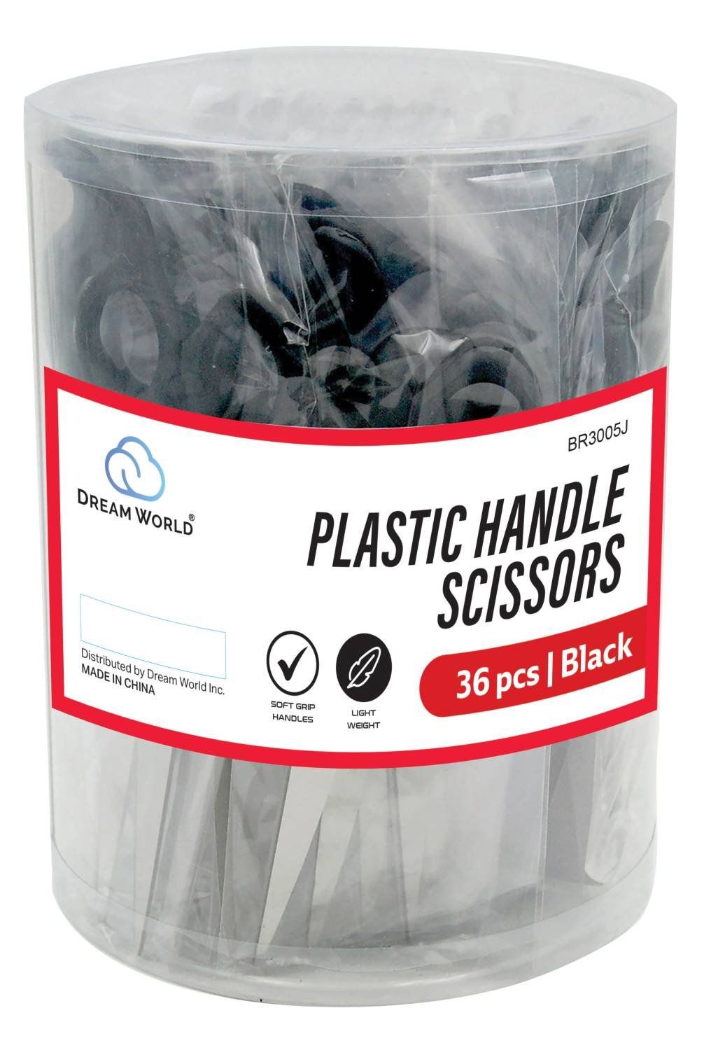 DREAM SCISSOR W/BLACK HANDLE 36/JAR