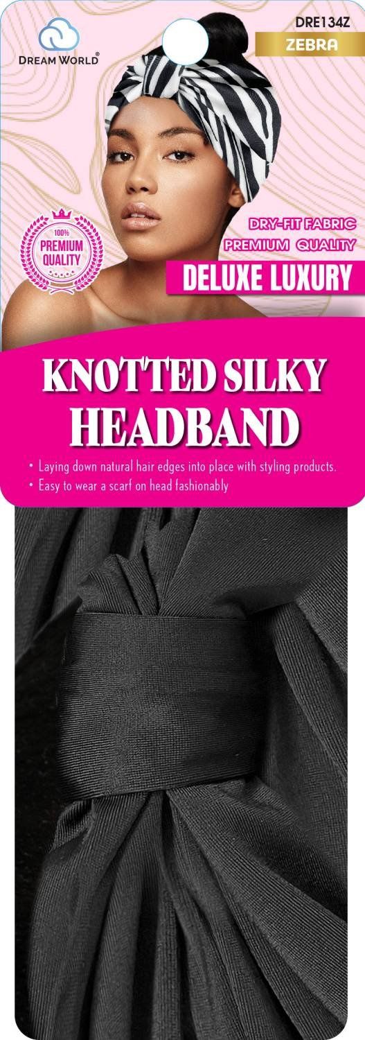 DREAM W-KNOTTED SILKY HEADBAND BLACK