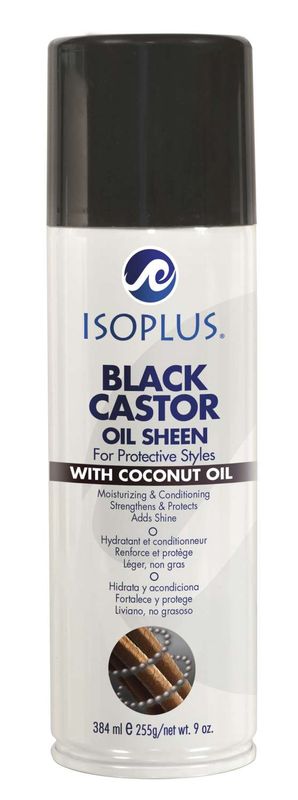 ISOPLUS BLACK CASTOR OIL SHEEN 9 OZ