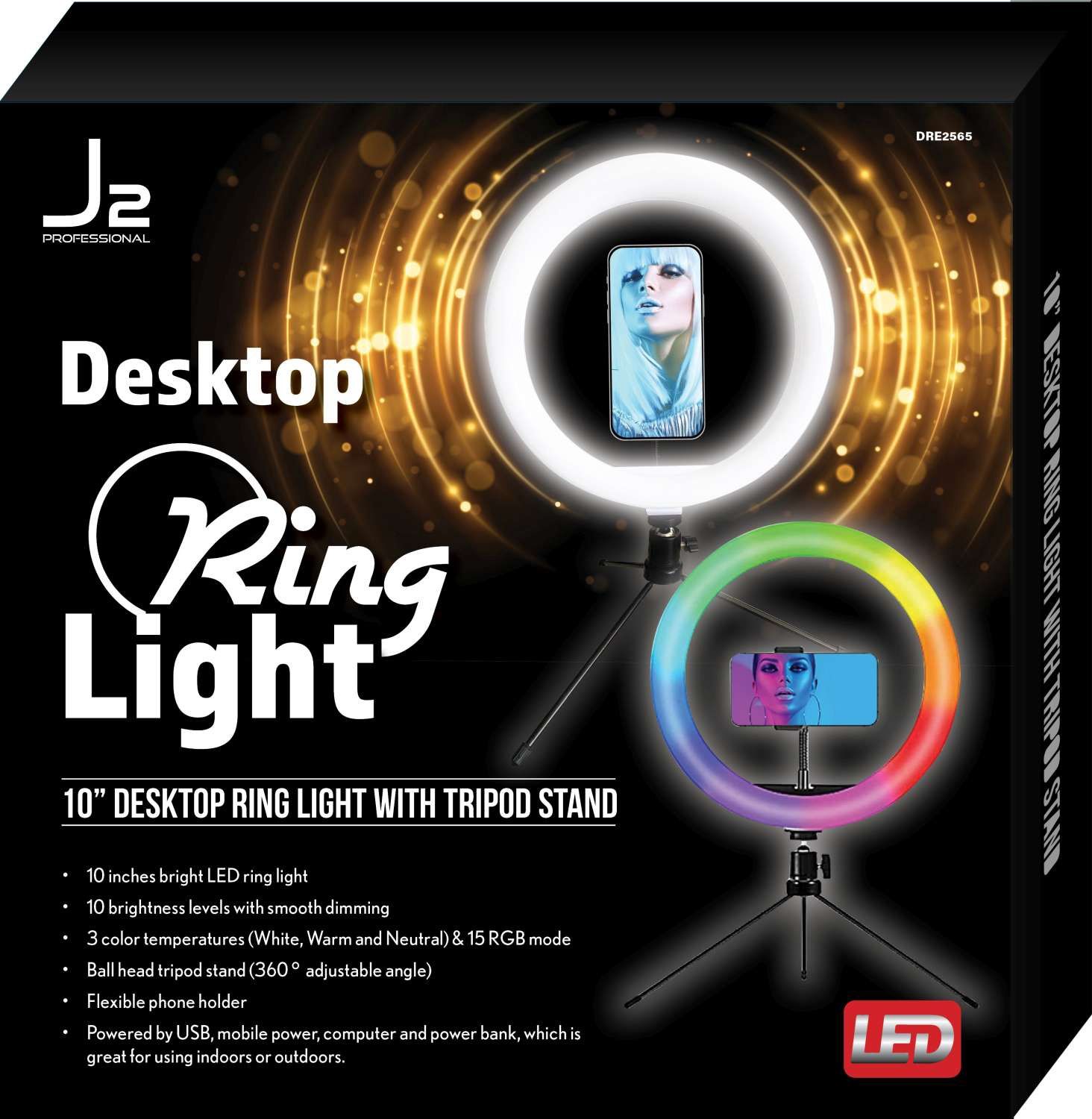 J2 RING LIGHT LED 10 INCH DESK 10 INCH