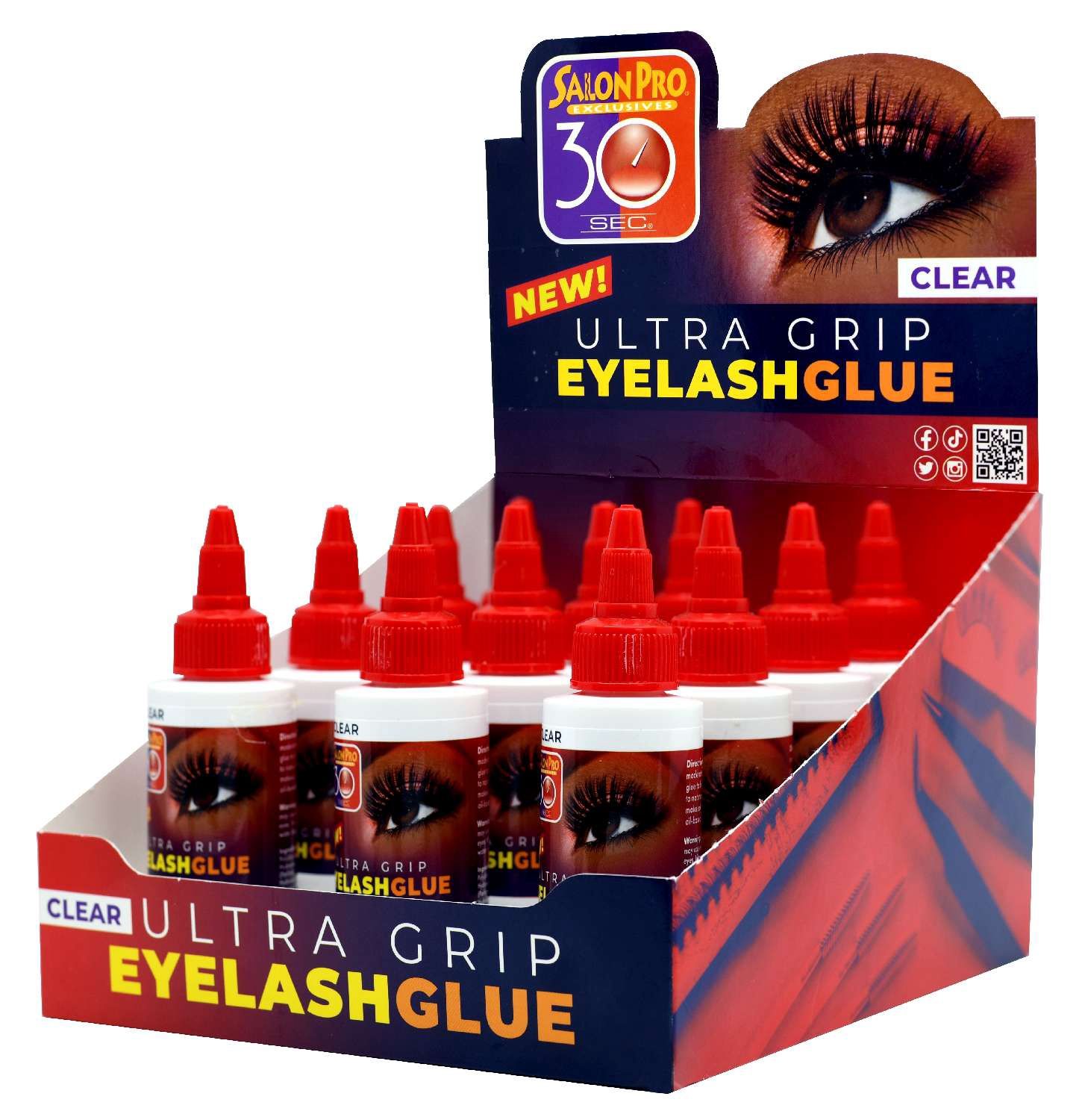 SALON PRO 30 SEC EYELASH GLUE 12DP CLEAR 1 OZ