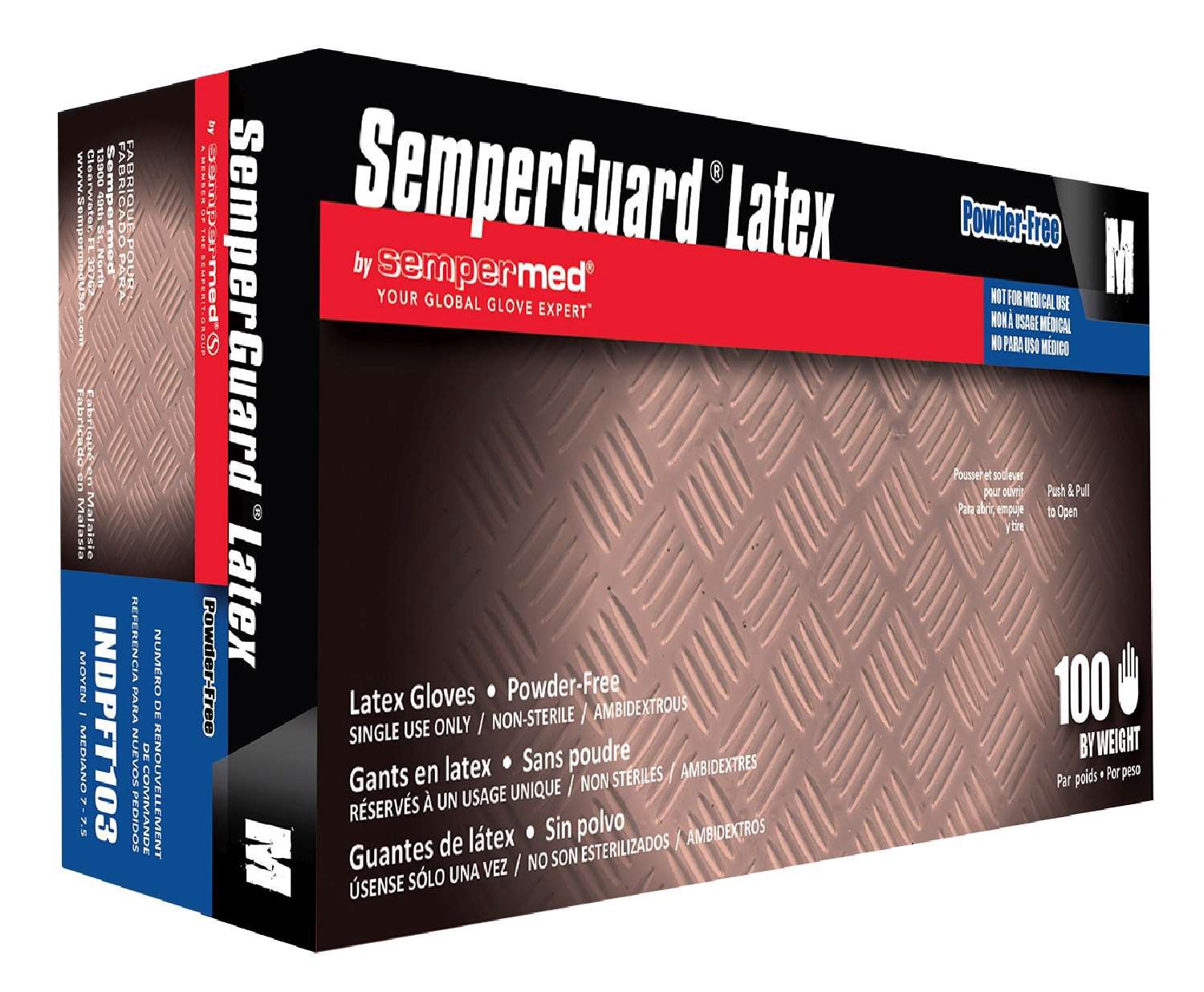 SEMPER LATEX P/FREE GLOVE [MEDIUM] 100PCS
