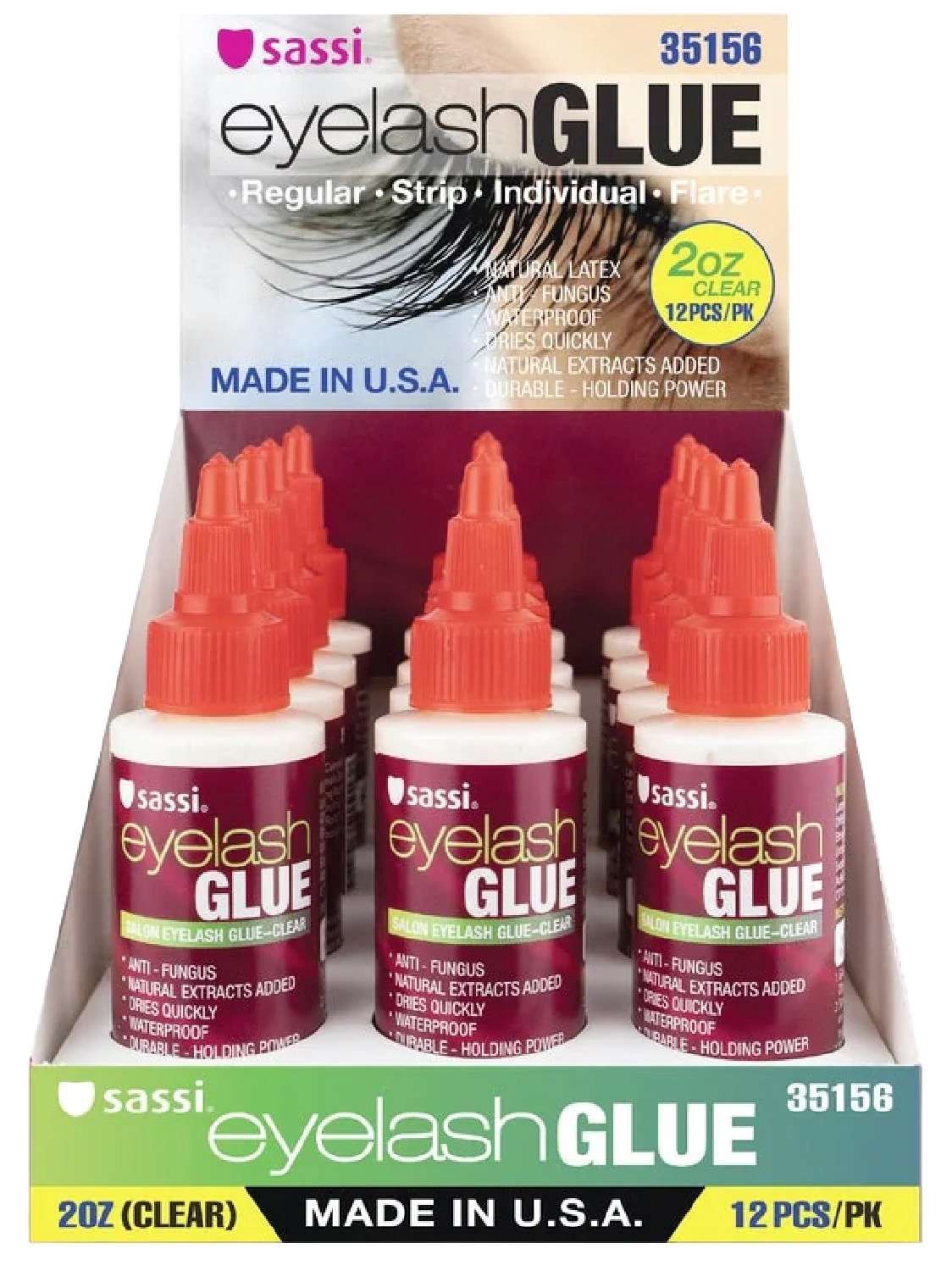 SASSI EYELASH GLUE CLEAR 12 DP 1 OZ