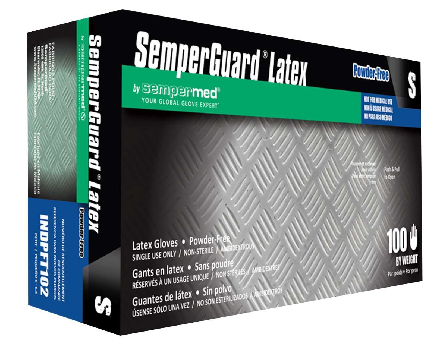 SEMPER LATEX P/FREE GLOVE [SMALL] 100PCS