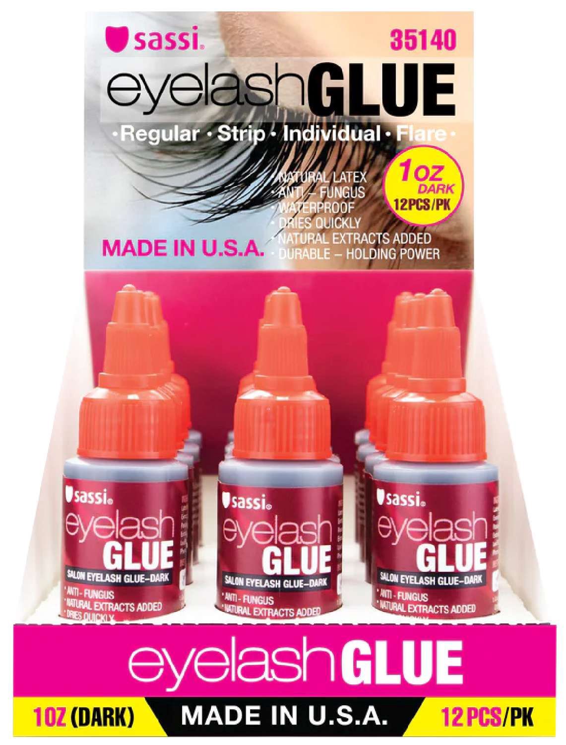 SASSI EYELASH GLUE DARK 12 DP 1 OZ