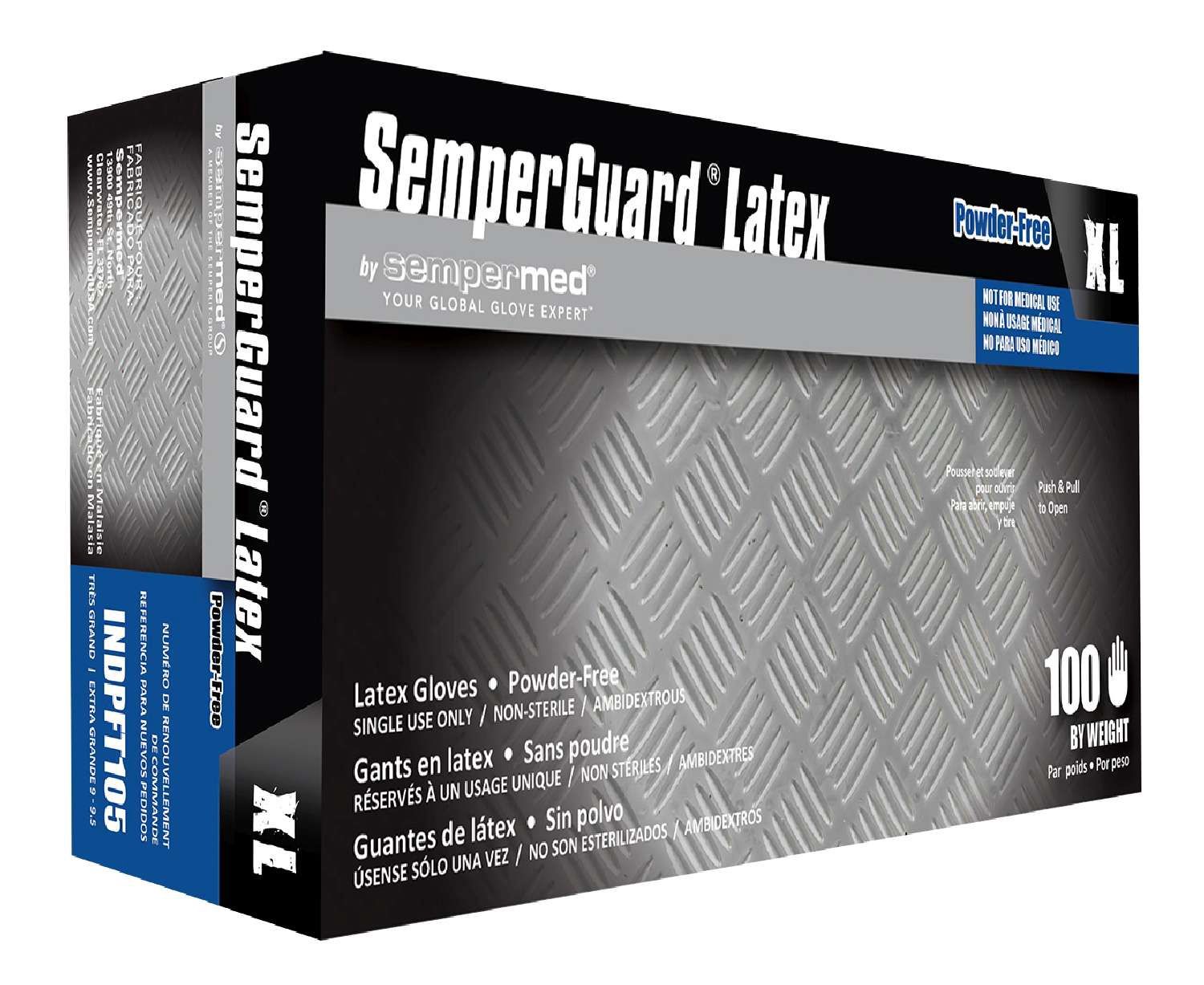 SEMPER LATEX P/FREE GLOVE [X-LARGE] 100PCS