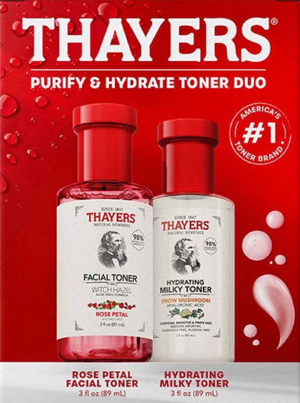 THAYERS TONER DUO KIT (ROSE/MILKY) 3OZ/3OZ