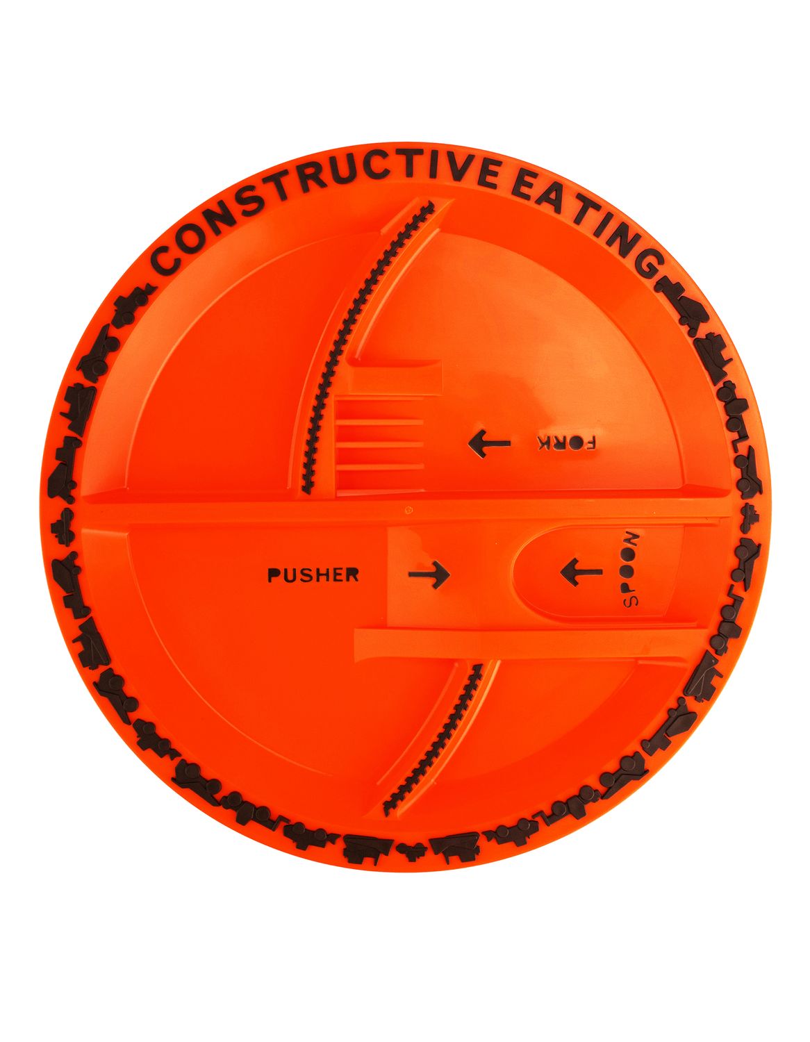 Constructive Eating Plate, Color: Construction/ Orange