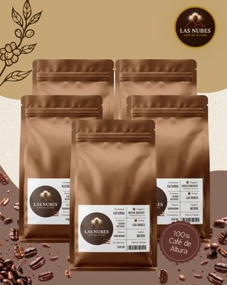 Combo 5× Café Las Nubes 12 oz en grano – Proceso Natural Guatemala